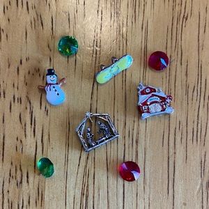 Origami Owl Christmas Holiday Winter Snow Charm Set NWOT